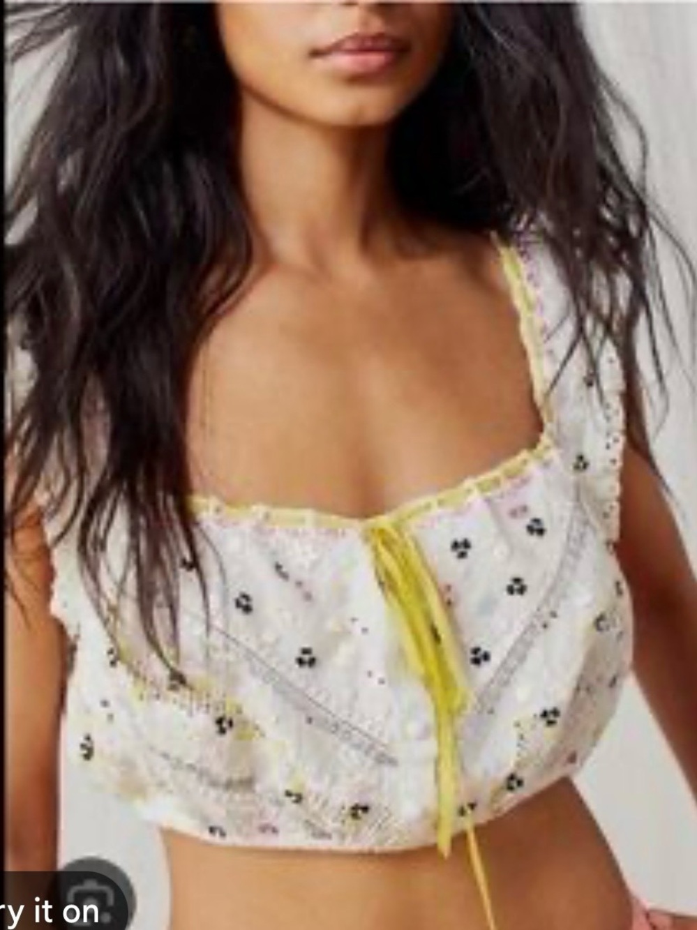 Free People Daisy Embellished Crop Top